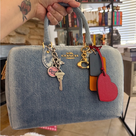 Coach Handbags - Coach large loved denim Rowan with charms